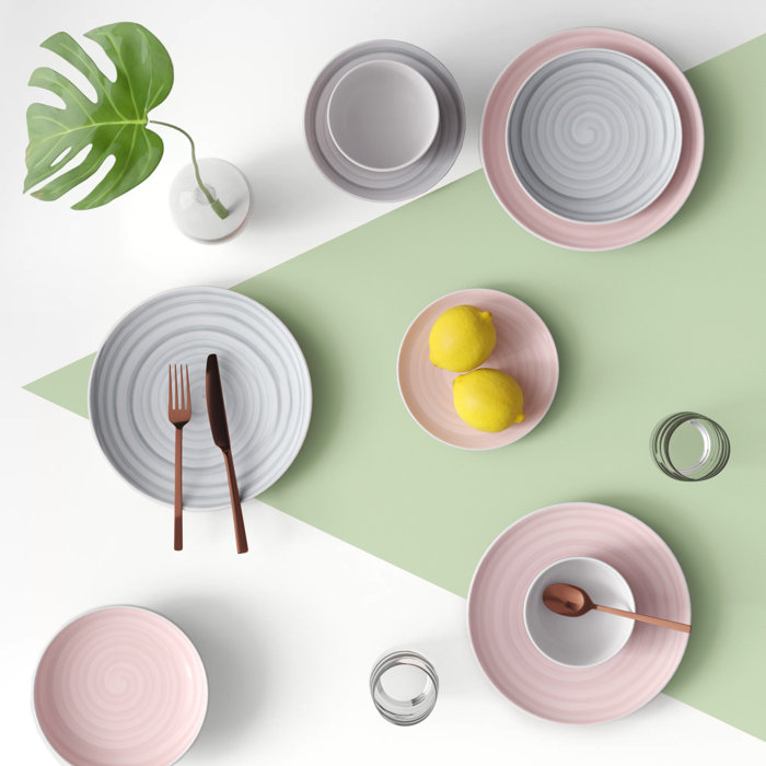 Hashtag Home Charpentier Porcelain China Dinnerware Set of 24